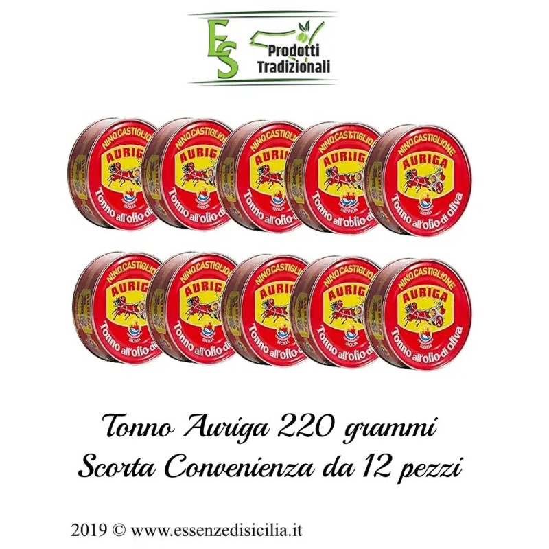 12 pezzi Tonno in Olio di Oliva Auriga  Tranci Artigianali